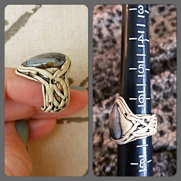 ✨HP✨Botswana Agate Ring Set in Polymer Clay✨ - Picture 4 of 4